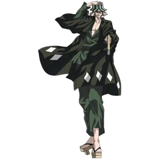 😊 e4e999e2 Kisuke Urahara Bleach Anime, Personaggio, Cappello, Sandali, Kisuke Urahara, Bleach telegram sticker