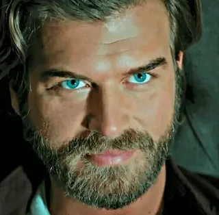 ✖ a7a086d3 Mann, Porträt, blaue Augen, Bart, gutaussehend telegram sticker