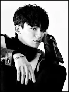 🇮🇸 1bba7207 mann, schwarzweiß, porträt, mode, model telegram sticker