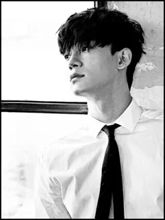 🇮🇸 3853ddbc Mann, Krawatte, Hemd, Schwarzweiß, Porträt, Person telegram sticker