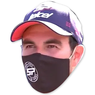😷 5681c983 Sergio Pérez fórmula 1, corrida, piloto, máscara, cel telegram sticker