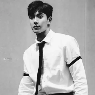 🌑 5ca388d9 All Of ME chân dung, đàn ông, kpop, người mẫu, trắng đen, cà vạt, áo sơ mi telegram sticker