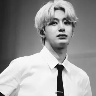 🌑 832f4a61 đàn ông, chân dung, áo sơ mi, cà vạt, thang độ xám, Hàn Quốc, người nổi tiếng telegram sticker