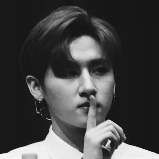 🌑 9459876f người, nam, đàn ông, chân dung, đen trắng, suỵt telegram sticker