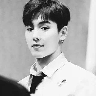🌑 aedb2b97 người đàn ông, chân dung, trắng đen, Hàn Quốc, cà vạt, đẹp trai, người, khuôn mặt telegram sticker