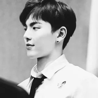 🌑 da7ba6a9 đàn ông, chân dung, trắng đen, bông tai, cà vạt telegram sticker