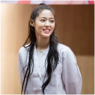 🌼 ae11be5c mujer, chica, sonrisa, retrato, asiática, pelo largo telegram sticker