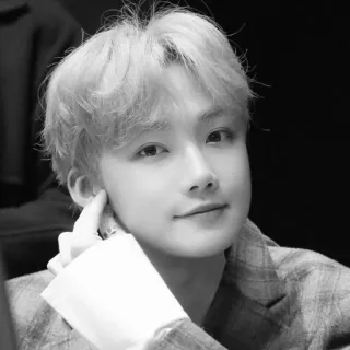 ▫️ 2d33b114 kpop, idol, portrait, man, person, celebrity, black and white telegram sticker