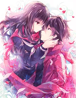 🤗 86dc5aaf アニメ, カップル, ロマンス, 愛, 漫画, 愛情, ハグ telegram sticker