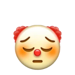 ๐คก 0a2b5980 clown, emoji, sad, clown face, upset telegram sticker