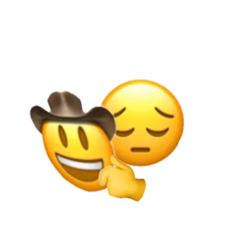 โน๏ธ d44b9836 emoji, sad, cowboy, hat, emotion telegram sticker