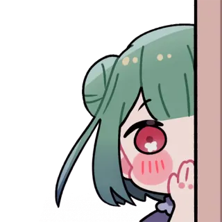😳 11da649e anime girl, peeking, blushing, cute, shy, cartoon, character telegram sticker