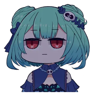 😐 3bfa7ed3 Uruha Rushia anime, chibi, cartoon, cute, girl, uruha rushia, vtuber telegram sticker