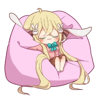 😴 b66b6046 anime, chibi, kawaii, sleeping, relaxing, cute telegram sticker
