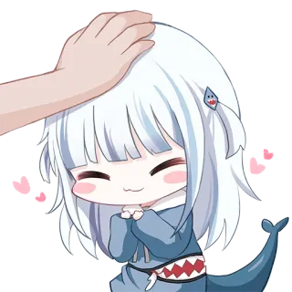 ❤️ f82f146e Gawr Gura anime, vtuber, shark, cute, fanart, gawr gura telegram sticker
