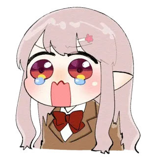 😭 26bfe6a2 动漫, Q版, 哭泣, 卡通, 可爱, 女孩, 眼泪 telegram sticker