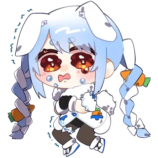 😭 3758695f Pekora 动漫, 虚拟主播, 可爱, 兔子, 伤心, Hololive telegram sticker