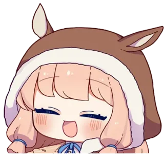 ☺️ 839f890b 动漫, 可爱, 卡哇伊, Q版, 女孩, 帽衫, 快乐 telegram sticker