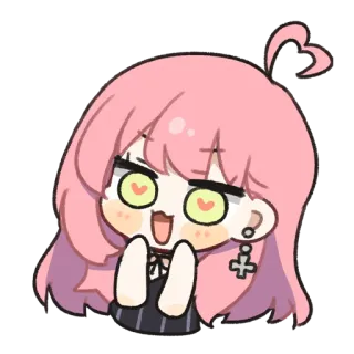 😍 99bbc880 动漫, Q版, 可爱, 女孩, 粉色头发, 卡通 telegram sticker