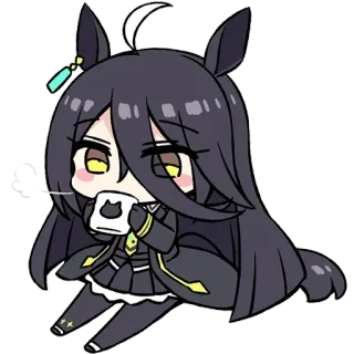 ☕️ fe03dad9 动漫, Q版, 可爱, 女孩, 咖啡, 卡哇伊, 漫画 telegram sticker