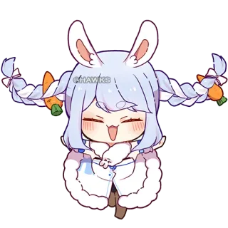 😆 01466a42 @HAWKS królik, słodki, anime, chibi telegram sticker