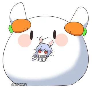 🐰 0d2b6958 @HAWKS naklejka, królik, słodki, zwierzę, ilustracja, kreskówka telegram sticker