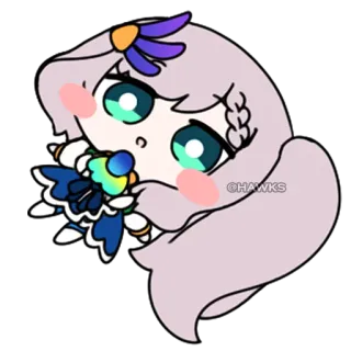 😐 0e63f261 @HAWKS Chibi, Anime, Słodkie, Ilustracja, Dziewczyna, Sztuka cyfrowa telegram sticker