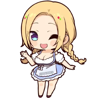 😉 1b3a4558 @HAWKS Chibi, Styl Anime, Blondynka, Dziewczyna, Słodki telegram sticker