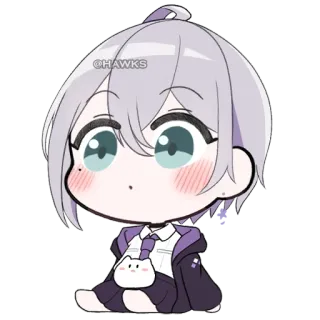 😳 41a08a8c @HAWKS Anime, Chibi, Kreskówka, Uroczy, Postać telegram sticker