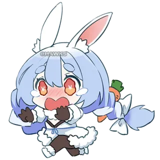 😭 470634f3 Pekora Hololive HAWKS Anime, Vtuber, Pekora, Królik, Hololive, Kawaii, Słodkie telegram sticker
