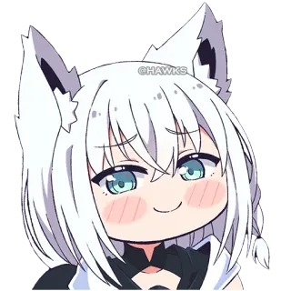 😏 47e05ba4 @HAWKS Anime, Kreskówka, Kawaii, Kocia dziewczyna, Słodkie telegram sticker