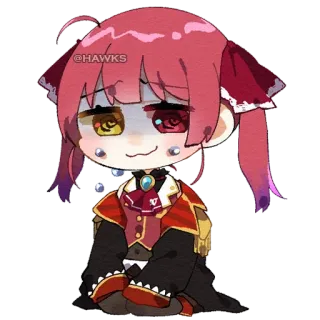 😰 4be7cbc8 @HAWKS Anime, Dziewczyna, Grafika cyfrowa, Kreskówka, Sztuka telegram sticker