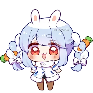 😃 5207e20c @HAWKS króliczek, słodkie, kreskówka, naklejka, anime, królik, kawaii telegram sticker