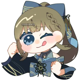 😜 83ead951 @HAWKS Chibi, Dziewczyna, Słodkie, Postać telegram sticker