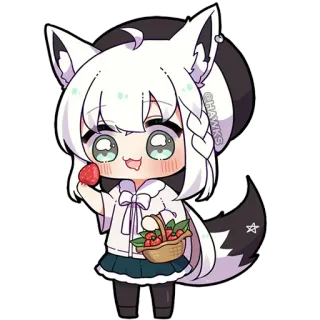 🤤 8abb28eb @HAWKS Anime, Słodkie, Chibi, Truskawka, Wilk, Lis, Kawaii telegram sticker