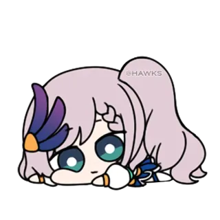 😐 900df5d4 @HAWKS Anime, Kreskówka, Słodkie, Dziewczyna, Chibi telegram sticker