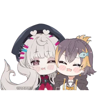 ❤️ fa9c6c0f @HAWKS Chibi, Anime, Kreskówka, Słodkie, Przyjaciele, Postacie, Ilustracja telegram sticker