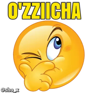 😒 0011a7e3 O'ZZIICHA Emoji, Berkedip, Kuning, Berpikir, Ekspresi, Wajah whatsapp sticker