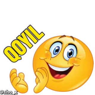 👏 08708d8d QOYIL Emoji, Senang, Senyum, Uzbek, Qoyil, Ekspresi, Gestur whatsapp sticker