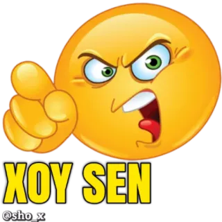 😠 08dd16c8 XOY SEN Emoji, Marah, Uzbekistan, Hinaan whatsapp sticker