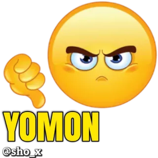 👎 3af6fcec YOMON Emoji, Jempol ke bawah, Tidak suka, Bahasa gaul internet whatsapp sticker