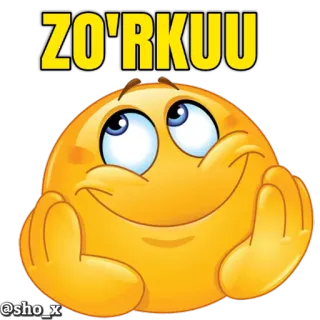 ☺️ 6d3fe294 ZO'RKUU Emoji, Senang, Senyum, Uzbekistan whatsapp sticker
