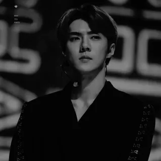 ⚓️ 5d75d3c6 Sehun sehun, sehun, kpop, exo, zanger, idool, zwart wit telegram sticker