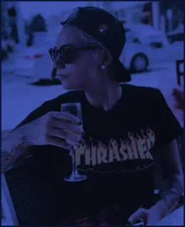 🌑 1f264c8d THRASHER 쓰레셔, 스케이트보드, 잡지, 패션, 스타일, 스트릿웨어 telegram sticker