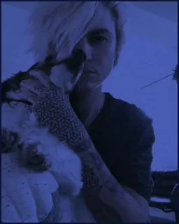 🌑 4a61928a 사람, 고양이, 애완 동물, 문신 telegram sticker