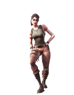 👏 bd2d1e76 видеоигра, персонаж, женщина, бежевые брюки, майка, позирование telegram sticker