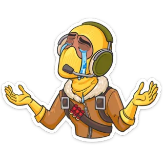 😭 363b19a2 плачущий, грустный, персонаж, желтый, шлем whatsapp sticker