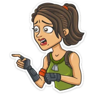 😕 bae8c1ee женщина, указывает, мультик, персонаж, девушка whatsapp sticker