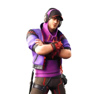 🌷 e8532208 Gamer, Headset, Ungu, Karakter, Video game telegram sticker