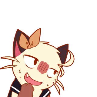 😏 ae7adfb3 kucing, anime, kartun, angkuh, keringat, imut whatsapp sticker